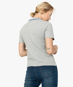 polo femme a manches courtes avec col zippe gris tee-shirts tops et debardeurs9242301_3