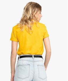 polo femme a manches courtes avec col zippe jaune tee-shirts tops et debardeurs9242401_3