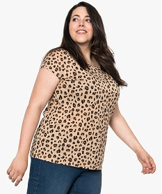 GEMO Tee-shirt femme grande taille à manches courtes à motifs Imprimé