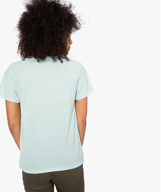 tee-shirt femme fluide a manches courtes avec imprime vert t-shirts manches courtes9252901_3