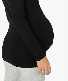 tee-shirt de grossesse a col roule en coton biologique noir9257601_2