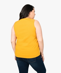 debardeur femme avec dentelle aux epaules jaune tee shirts tops et debardeurs9262501_3