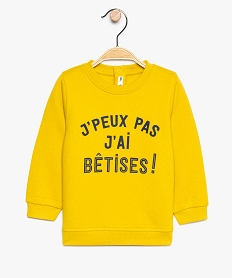 sweat bebe garcon en molleton doux a message contrastant jaune sweats9263101_1