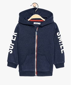 sweat bebe garcon zippe a capuche en molleton doux bleu9263901_1