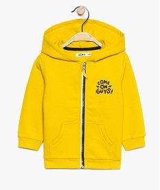 sweat bebe garcon zippe a capuche en molleton doux jaune9264101_1