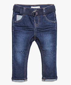 jean bebe garcon avec ceinture a boucle - lulu castagnette bleu jeans9264501_1