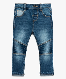 GEMO Jean bébé garçon slim stretch avec surpiqûres aux genoux Bleu