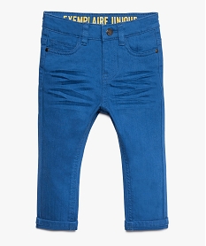 pantalon bebe garcon coupe slim en toile unie bleu9265301_1