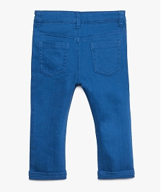 pantalon bebe garcon coupe slim en toile unie bleu9265301_2