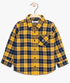 chemise bebe garcon a manches longues et carreaux jaune9266901_1