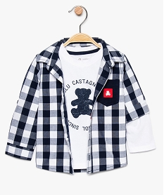 GEMO Ensemble bébé garçon tee-shirt et chemise – Lulu Castagnette Imprimé