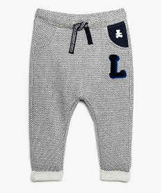 GEMO Pantalon bébé garçon en maille bicolore - Lulu Castagnette gris standard