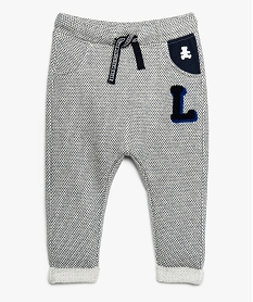 GEMO Pantalon bébé garçon en maille bicolore - Lulu Castagnette Gris