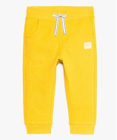 jogging bebe garcon en molleton doux et taille elastique jaune9267701_1