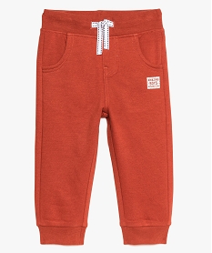 jogging bebe garcon en molleton doux et taille elastique orange joggings9267801_1