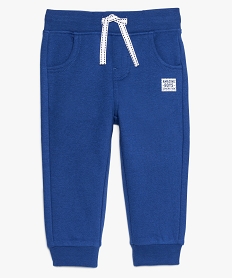 jogging bebe garcon en molleton doux et taille elastique bleu joggings9267901_1