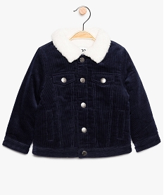 veste bebe garcon en velours a doublure chaude bleu9269201_1