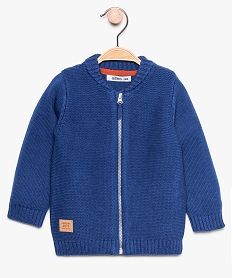 GEMO Gilet bébé garçon zippé en maille fantaisie Bleu