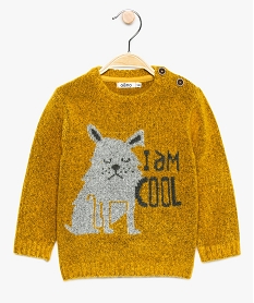 GEMO Pull bébé garçon en maille chinée à motif jaune standard