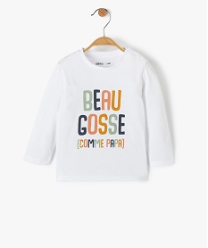 tee-shirt bebe garcon a manches longues avec message blanc tee-shirts manches longues9271101_1