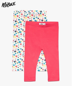 legging bebe fille long en coton bio  (lot de 2) rose leggings9274301_1