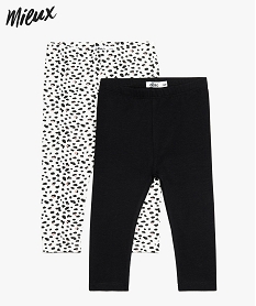 legging bebe fille long en coton bio  (lot de 2) noir leggings9274601_1