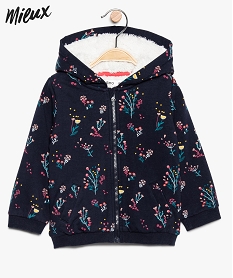 GEMO Sweat bébé fille zippé    coton bio Multicolore