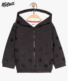 GEMO Sweat bébé fille zippé    coton bio Gris