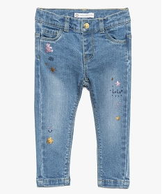 GEMO Jean bébé fille slim à motif pailletés – Lulu Castagnette Gris