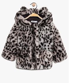 manteau bebe fille poilu a motif leopard gris9278401_1