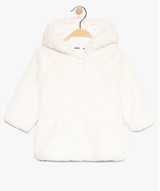 manteau bebe fille doux et chaud avec basque et capuche beige9278601_1