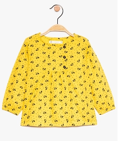 blouse bebe fille fleurie a manches longues - lulu castagnette jaune9278801_1