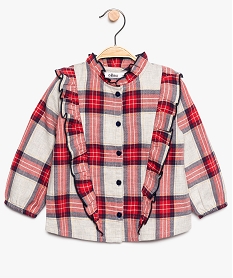 chemise bebe fille a volants et imprime tartan imprime9279001_1