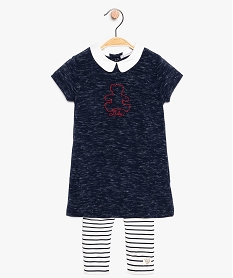 GEMO Ensemble bébé fille 2 pièces : robe + legging - Lulus Castagnette Bleu