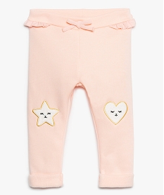 pantalon bebe fille chaud a motif et taille elastiquee rose9280301_1