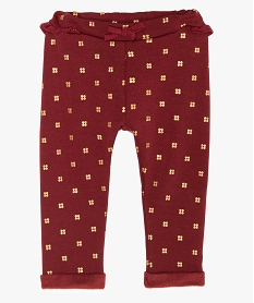 GEMO Pantalon bébé fille chaud à motif et taille élastiquée Multicolore