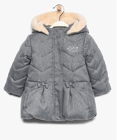 GEMO Manteau bébé fille douillet et chic en polyester recyclé Gris