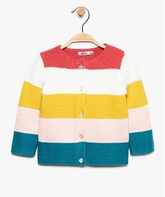 GEMO Gilet bébé fille à rayures multicolores Imprimé