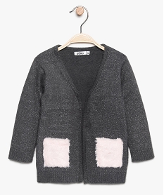 GEMO Gilet bébé fille porté ouvert en maille duveteuse pailletée Orange