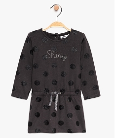 robe bebe fille a pois paillete en coton bio gris robes9284801_1