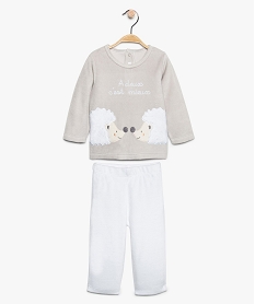 GEMO Pyjama bébé mixte 2 pièces avec motif hérissons Blanc