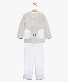 pyjama bebe mixte 2 pieces avec motif herissons blanc pyjamas 2 pieces9286101_1