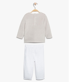 pyjama bebe mixte 2 pieces avec motif herissons blanc9286101_2
