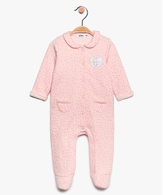 GEMO Pyjama bébé fille à motifs pois et col claudine Rose