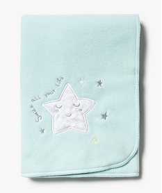 GEMO Couverture bébé en polaire motif étoiles brodées Bleu