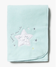 couverture bebe en polaire motif etoiles brodees bleu9288401_1