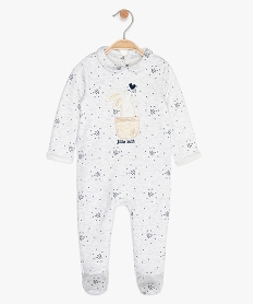 pyjama bebe fille en jersey duveteux a pois gris9290801_1