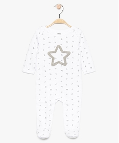 GEMO Pyjama bébé en coton à motif all over et broderie Blanc