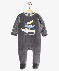 GEMO Pyjama bébé garçon en velours avec motifs chiens Gris
