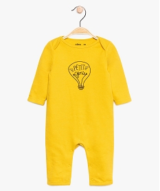 GEMO Pyjama bébé garçon sans pieds en coton bio Jaune